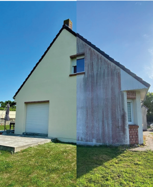 Nettoyage de façade sur maison individuelle