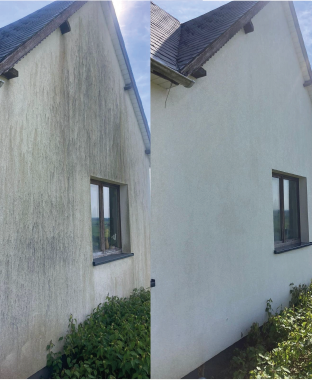 Traitement anti-mousse sur murs extérieurs