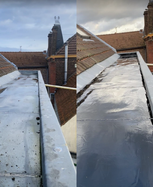 Finition d’étanchéité sur toit terrasse